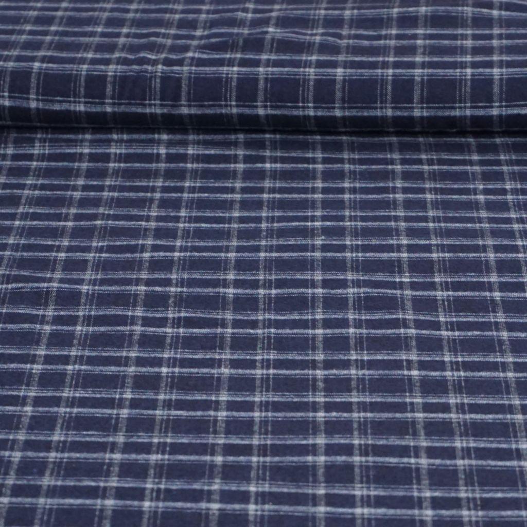Flanell Baumwolle Karo blau hell